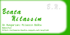 beata milassin business card